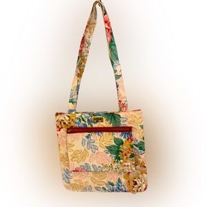 Vintage Margaret Smith Gardiner Maine Floral Handbag Purse Mid Century 1960s Mod